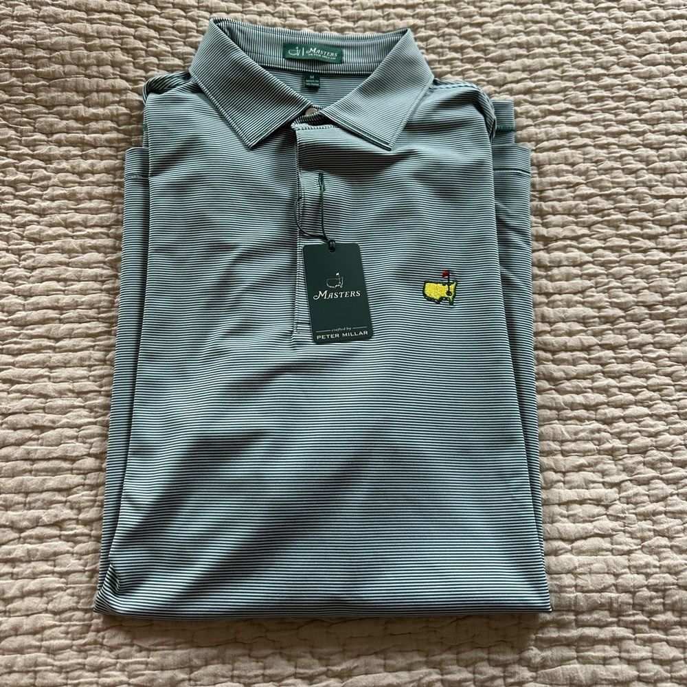 NEW- 2025 Masters Peter Millar Performance Polo Collared Golf Shirt- Mens Medium